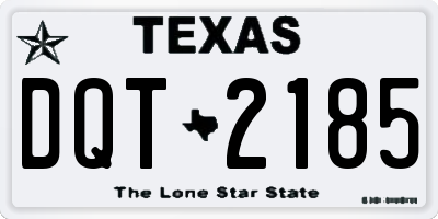 TX license plate DQT2185