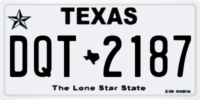 TX license plate DQT2187