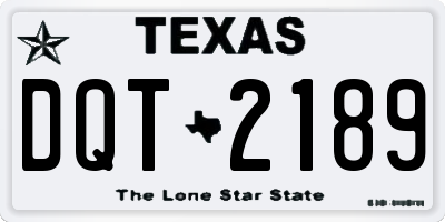 TX license plate DQT2189
