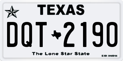 TX license plate DQT2190