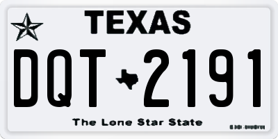 TX license plate DQT2191