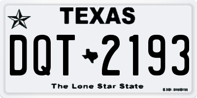 TX license plate DQT2193