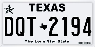 TX license plate DQT2194