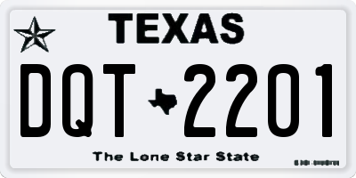 TX license plate DQT2201