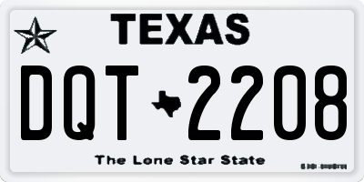 TX license plate DQT2208
