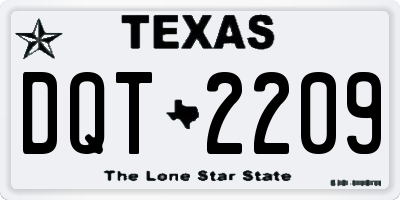 TX license plate DQT2209