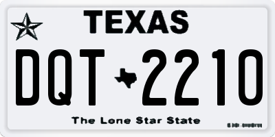 TX license plate DQT2210