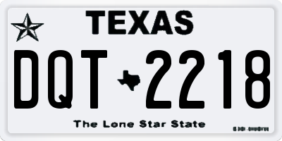 TX license plate DQT2218