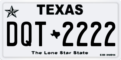 TX license plate DQT2222