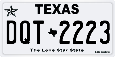 TX license plate DQT2223