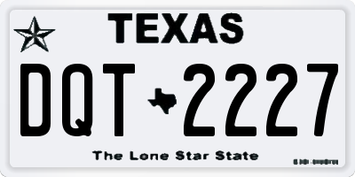 TX license plate DQT2227