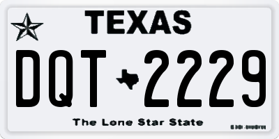 TX license plate DQT2229