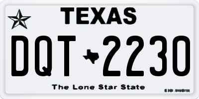 TX license plate DQT2230