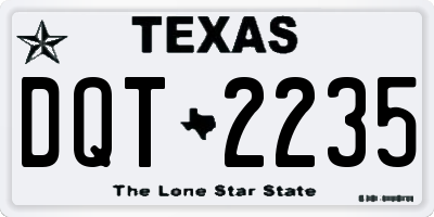 TX license plate DQT2235