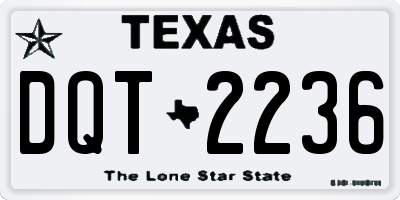 TX license plate DQT2236