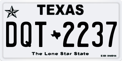 TX license plate DQT2237