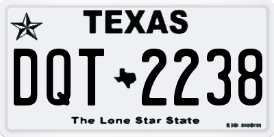 TX license plate DQT2238