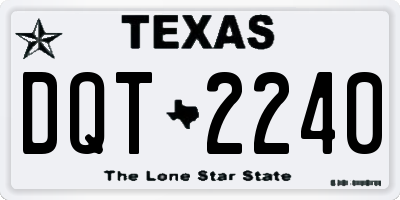 TX license plate DQT2240