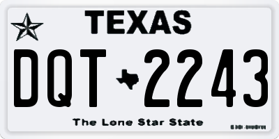 TX license plate DQT2243