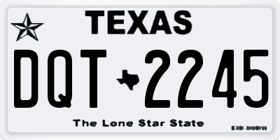 TX license plate DQT2245