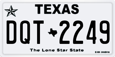 TX license plate DQT2249