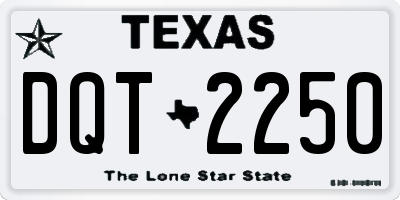 TX license plate DQT2250