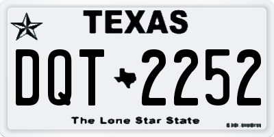 TX license plate DQT2252