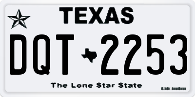 TX license plate DQT2253