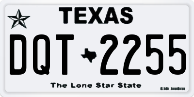 TX license plate DQT2255