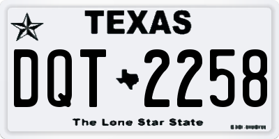TX license plate DQT2258