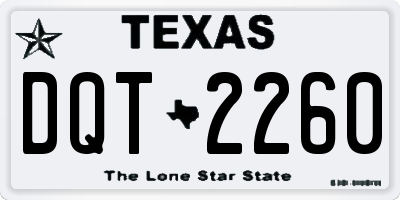 TX license plate DQT2260