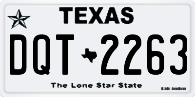 TX license plate DQT2263