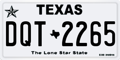 TX license plate DQT2265