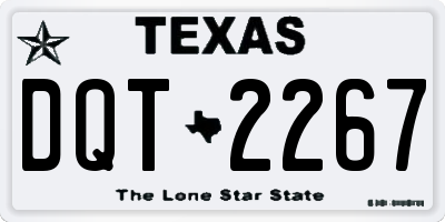 TX license plate DQT2267