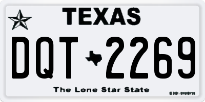 TX license plate DQT2269