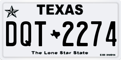 TX license plate DQT2274