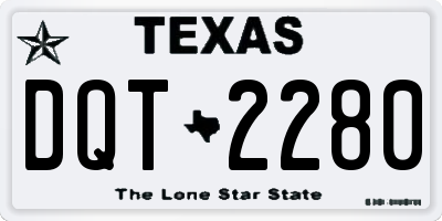 TX license plate DQT2280