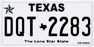 TX license plate DQT2283