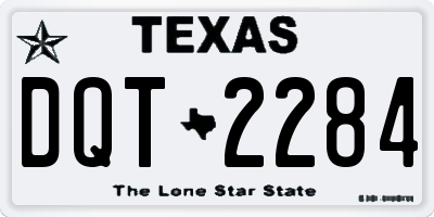 TX license plate DQT2284