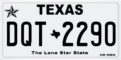 TX license plate DQT2290