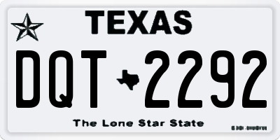 TX license plate DQT2292