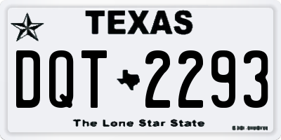 TX license plate DQT2293