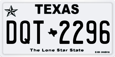 TX license plate DQT2296