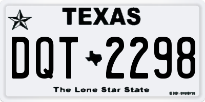 TX license plate DQT2298