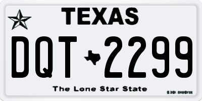 TX license plate DQT2299