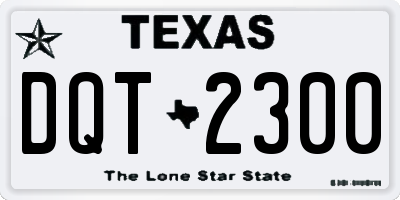 TX license plate DQT2300