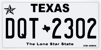 TX license plate DQT2302