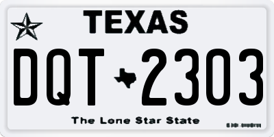 TX license plate DQT2303