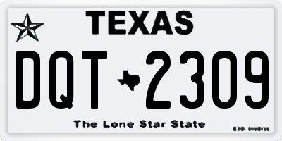TX license plate DQT2309
