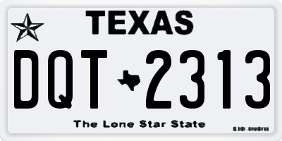 TX license plate DQT2313